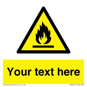 Custom flammable sign